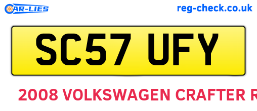 SC57UFY are the vehicle registration plates.
