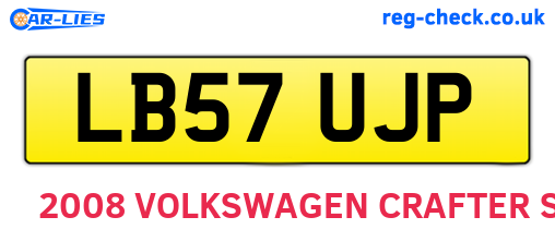 LB57UJP are the vehicle registration plates.