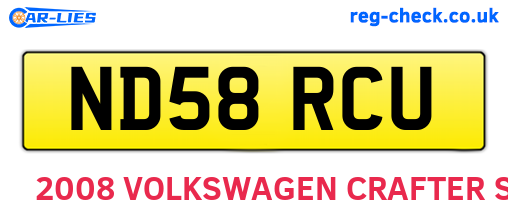 ND58RCU are the vehicle registration plates.