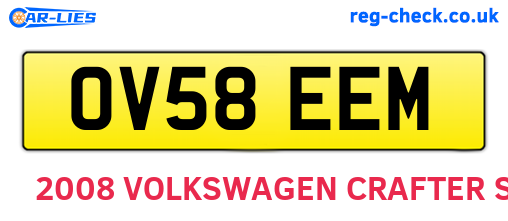 OV58EEM are the vehicle registration plates.