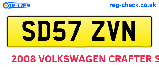 SD57ZVN are the vehicle registration plates.