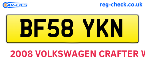 BF58YKN are the vehicle registration plates.