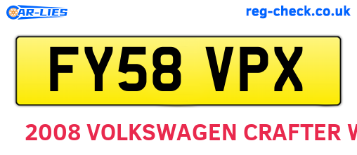 FY58VPX are the vehicle registration plates.
