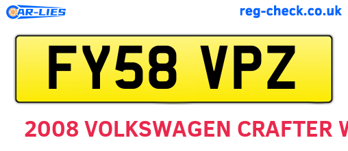 FY58VPZ are the vehicle registration plates.