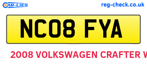 NC08FYA are the vehicle registration plates.