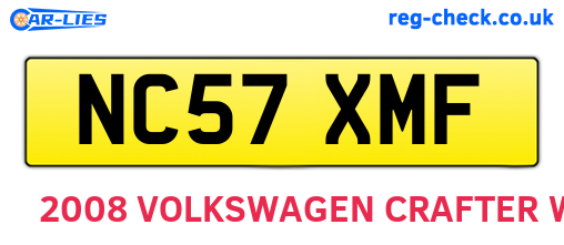 NC57XMF are the vehicle registration plates.