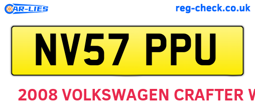 NV57PPU are the vehicle registration plates.