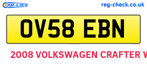 OV58EBN are the vehicle registration plates.