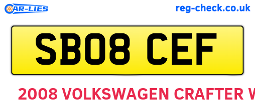 SB08CEF are the vehicle registration plates.