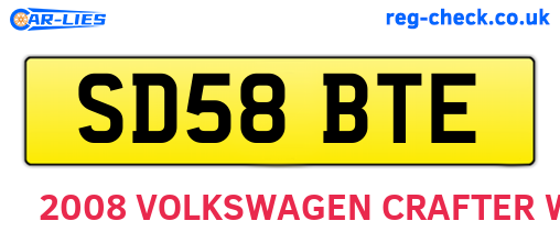 SD58BTE are the vehicle registration plates.