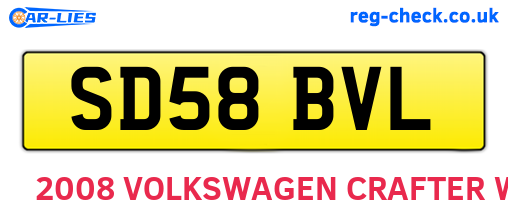 SD58BVL are the vehicle registration plates.