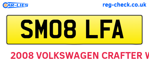 SM08LFA are the vehicle registration plates.