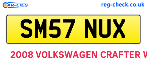 SM57NUX are the vehicle registration plates.