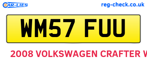 WM57FUU are the vehicle registration plates.