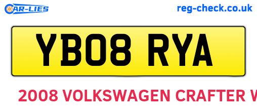 YB08RYA are the vehicle registration plates.