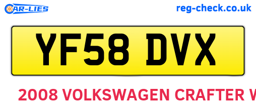 YF58DVX are the vehicle registration plates.