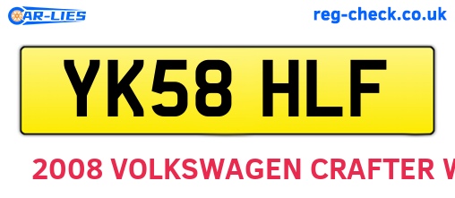 YK58HLF are the vehicle registration plates.