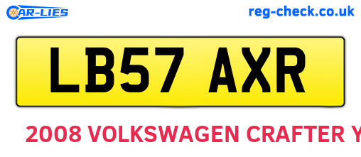 LB57AXR are the vehicle registration plates.