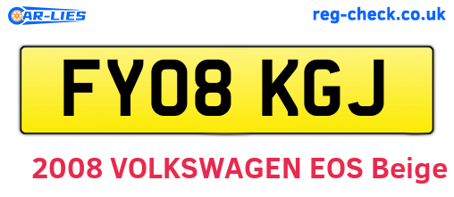 FY08KGJ are the vehicle registration plates.