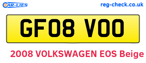 GF08VOO are the vehicle registration plates.