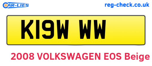 K19WWW are the vehicle registration plates.