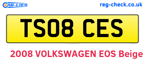 TS08CES are the vehicle registration plates.