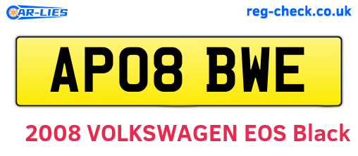 AP08BWE are the vehicle registration plates.