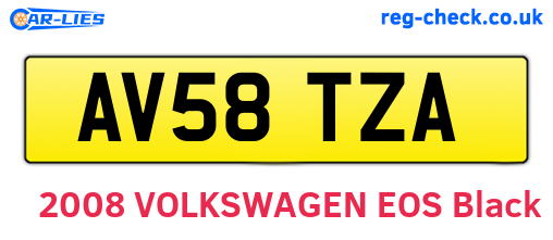 AV58TZA are the vehicle registration plates.