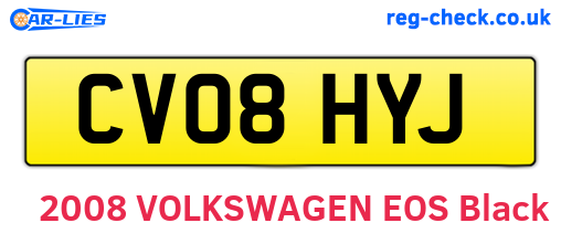 CV08HYJ are the vehicle registration plates.
