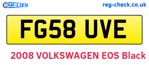 FG58UVE are the vehicle registration plates.