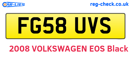 FG58UVS are the vehicle registration plates.