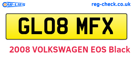 GL08MFX are the vehicle registration plates.