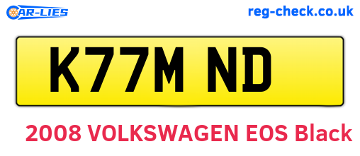K77MND are the vehicle registration plates.