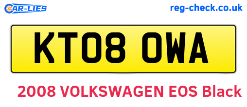 KT08OWA are the vehicle registration plates.