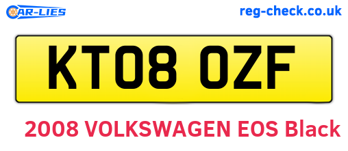 KT08OZF are the vehicle registration plates.