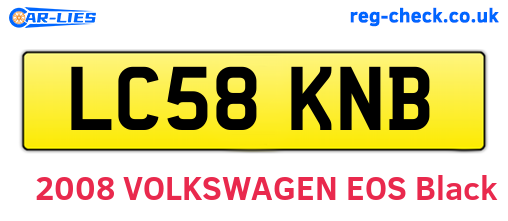LC58KNB are the vehicle registration plates.