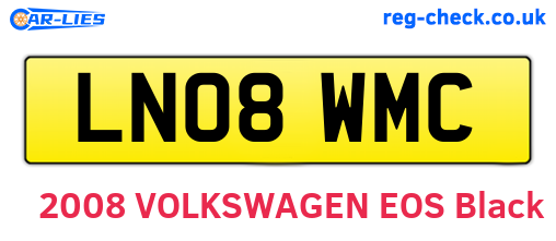 LN08WMC are the vehicle registration plates.