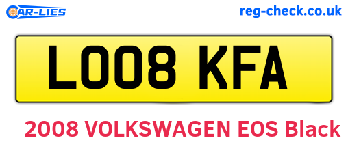 LO08KFA are the vehicle registration plates.