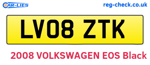 LV08ZTK are the vehicle registration plates.