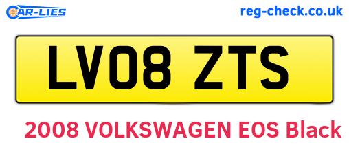 LV08ZTS are the vehicle registration plates.