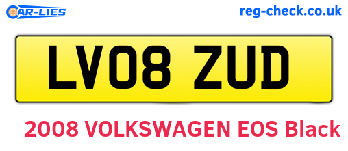 LV08ZUD are the vehicle registration plates.