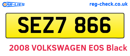 SEZ7866 are the vehicle registration plates.