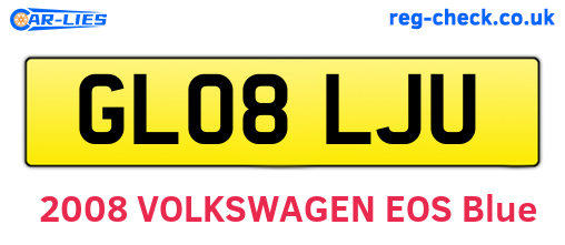 GL08LJU are the vehicle registration plates.