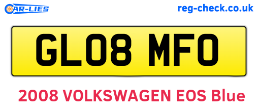 GL08MFO are the vehicle registration plates.