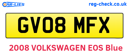 GV08MFX are the vehicle registration plates.