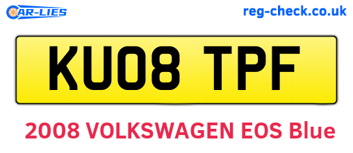 KU08TPF are the vehicle registration plates.