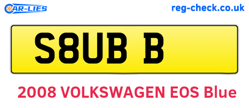 S8UBB are the vehicle registration plates.