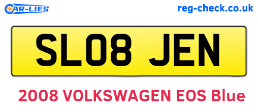 SL08JEN are the vehicle registration plates.