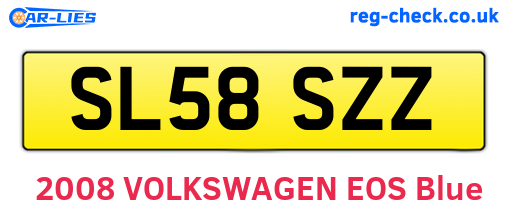 SL58SZZ are the vehicle registration plates.