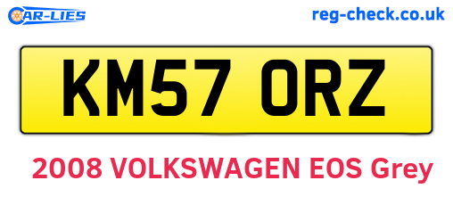 KM57ORZ are the vehicle registration plates.